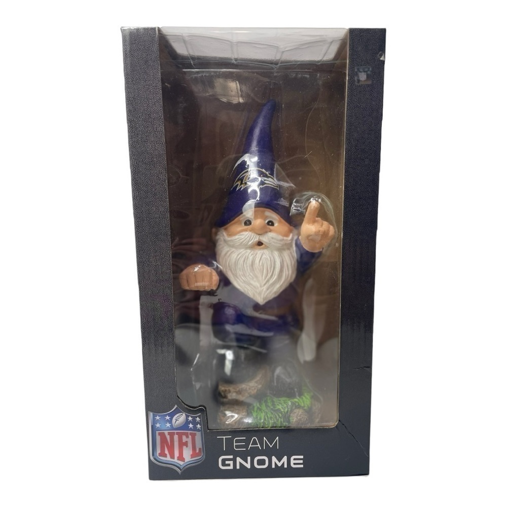 NIB NFL Team Baltimore Ravens Garden Gnome Outdoor Collectible Statue